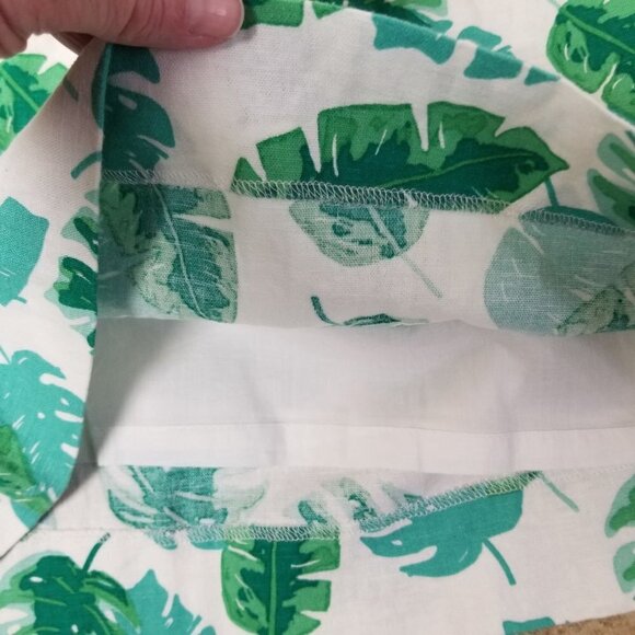J. Crew Skirt Womens XS X-small Knee Length Green Tropical Linen Blend Vacation - Picture 4 of 8